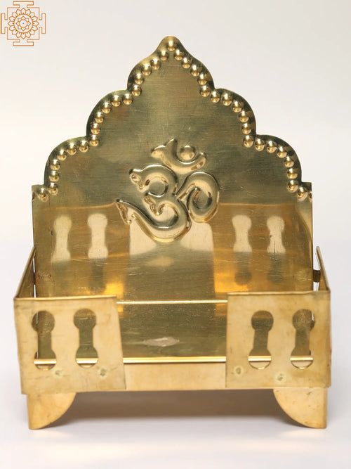 Brass Throne with Om Symbol Statue