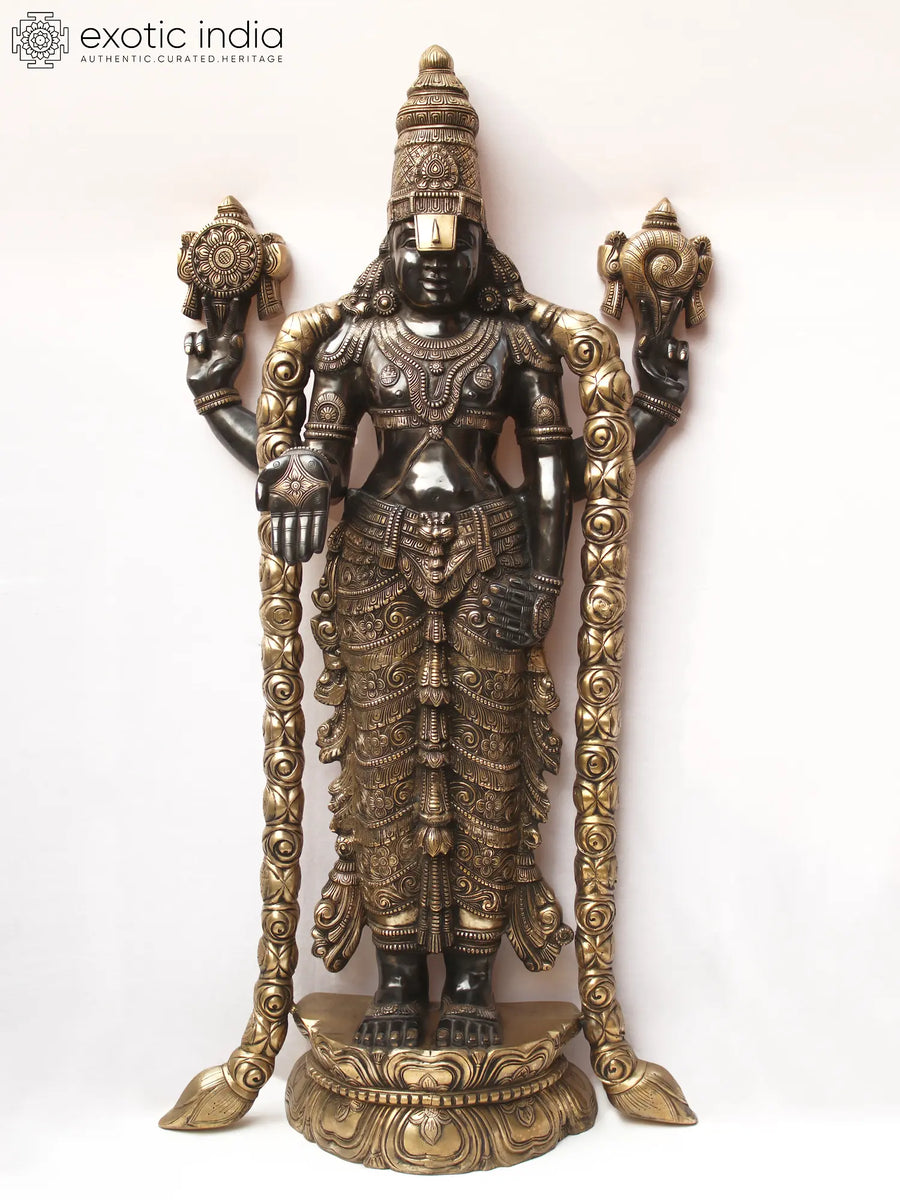 60" Large Tirupati Balaji Brass Statue for Home Pooja