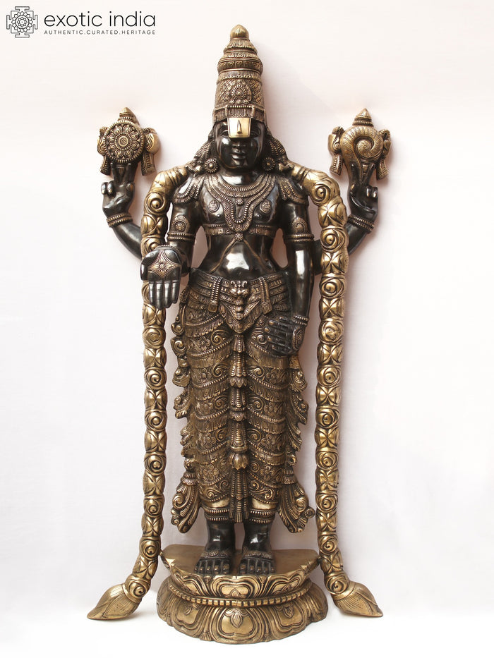 60" Large Tirupati Balaji (Venkateshvara) in Brass