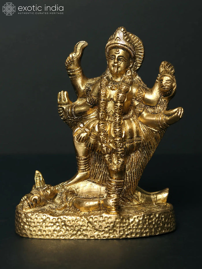 5" Maa Kali Handmade Brass Idol