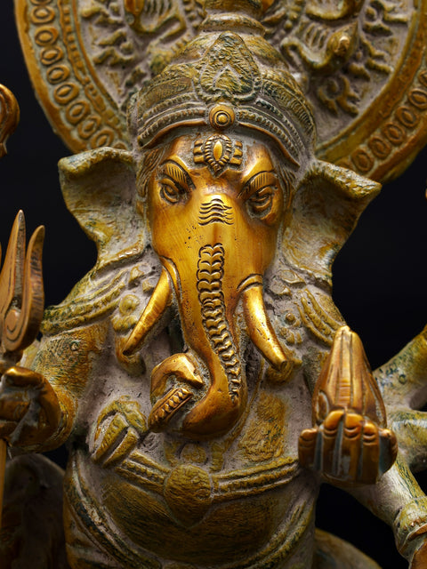 11" Drishti Ganesha | Brass Statue