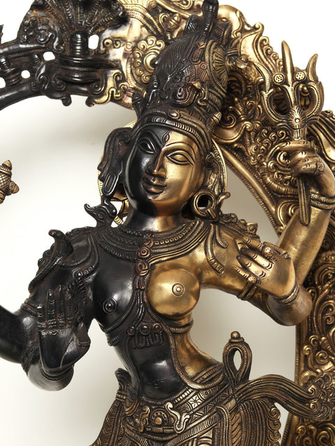 29" Dancing Ardhanarishvara Brass Statue - Shiva and Shakti Idol