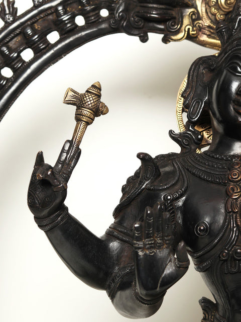29" Dancing Ardhanarishvara Brass Statue - Shiva and Shakti Idol