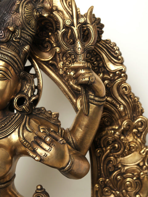 29" Dancing Ardhanarishvara Brass Statue - Shiva and Shakti Idol