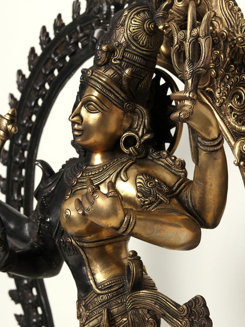 29" Dancing Ardhanarishvara Brass Statue - Shiva and Shakti Idol