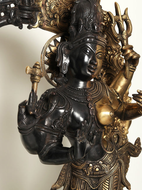 29" Dancing Ardhanarishvara Brass Statue - Shiva and Shakti Idol
