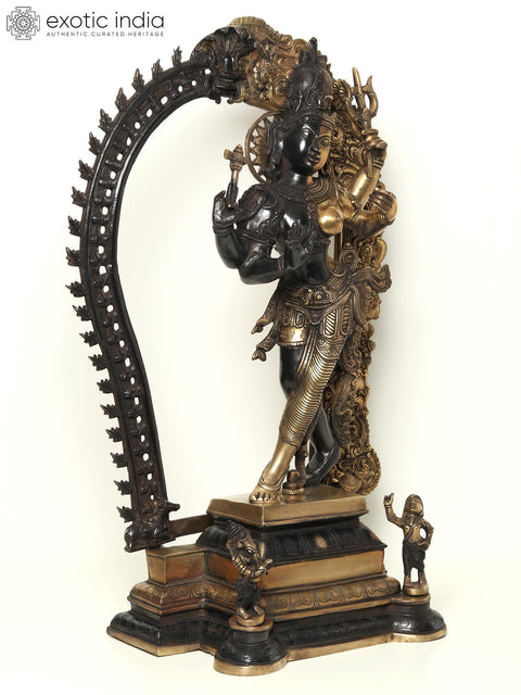 29" Dancing Ardhanarishvara Brass Statue - Shiva and Shakti Idol
