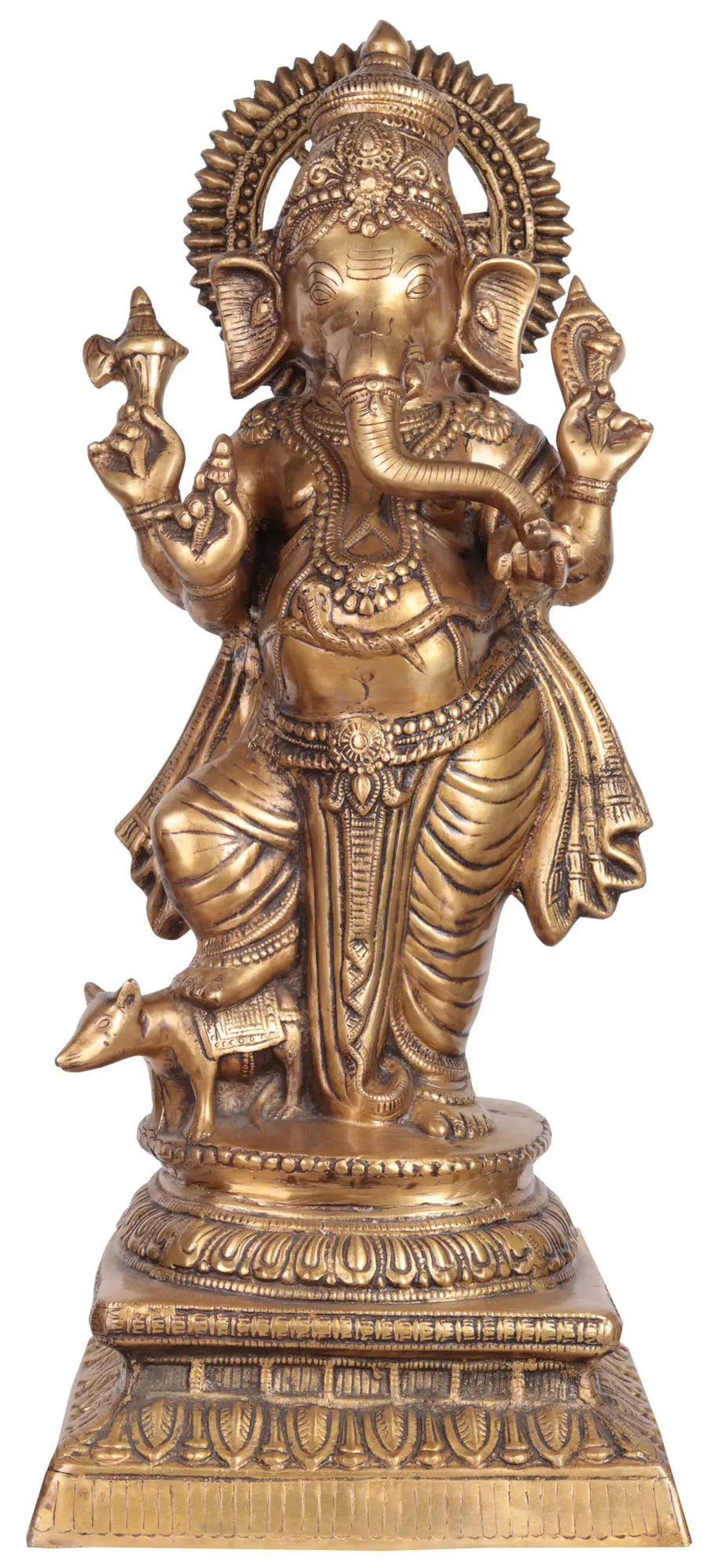 26" Standing Lord Ganesha Brass Statue Handmade