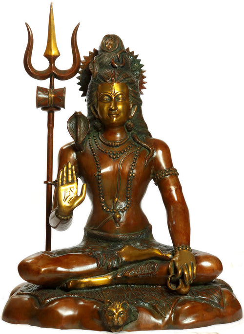 30" Lord Shiva Brass Statue Handmade