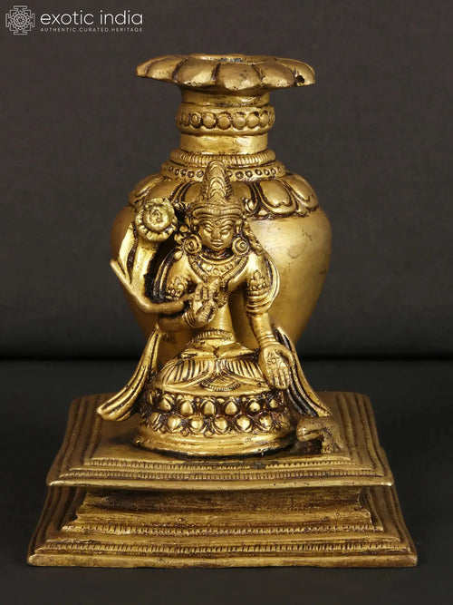 4" Handmade Brass Kuber Vase for Home Decor