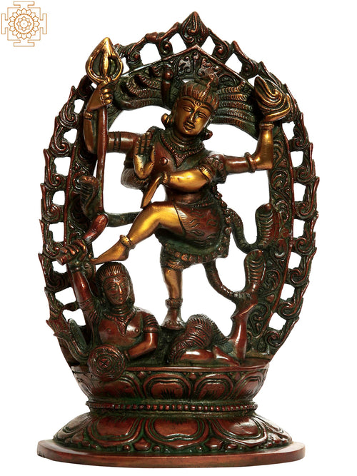 9" Dancing Shiva Handmade Brass Statue for Home Decor