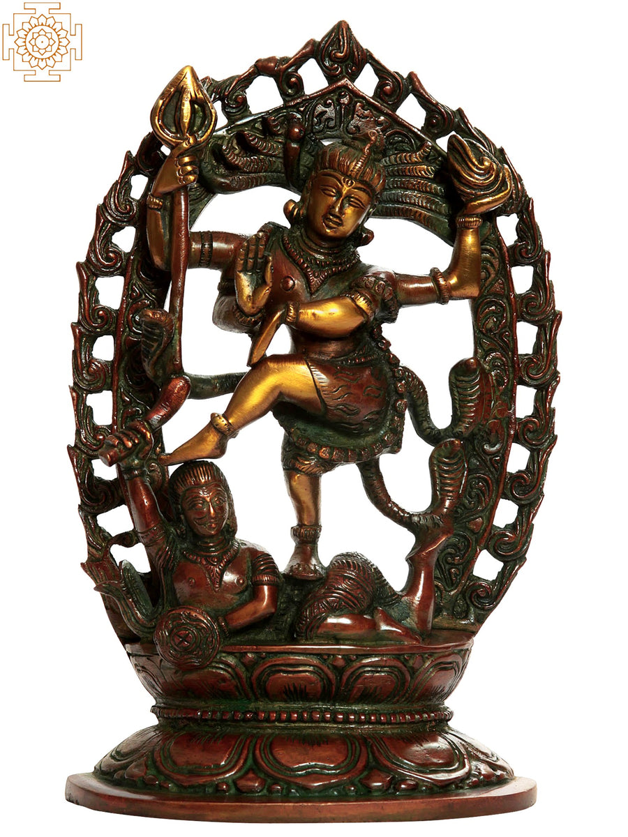 9" Dancing Shiva Handmade Brass Statue for Home Decor