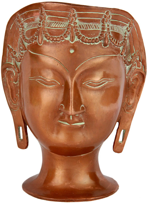 6" Brass Goddess Tara Head Idol for Pooja