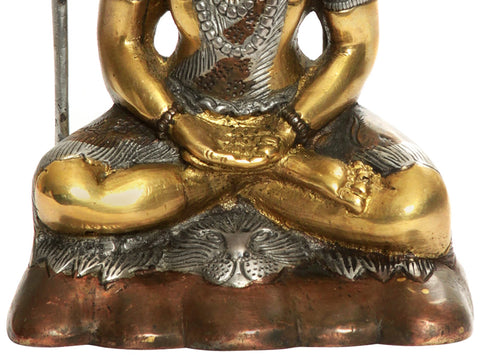 6" Small Mahayogi Shiva Sculpture in Brass