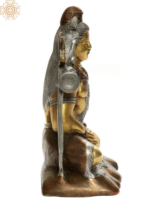 6" Small Mahayogi Shiva Sculpture in Brass
