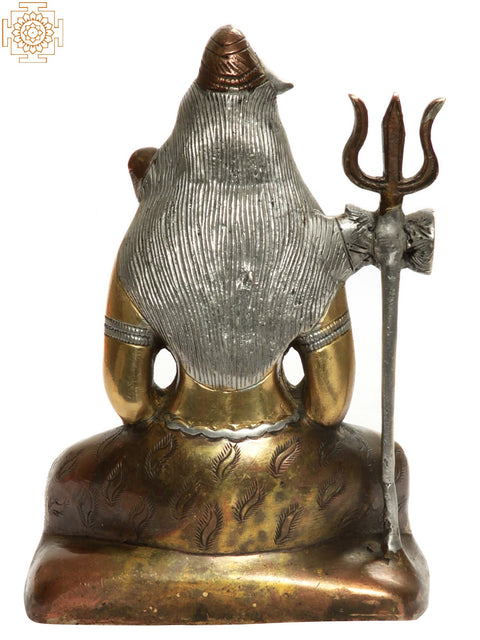 6" Small Mahayogi Shiva Sculpture in Brass