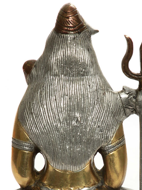 6" Small Mahayogi Shiva Sculpture in Brass