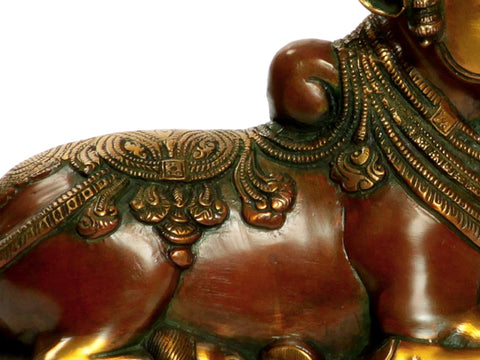 8" Nandi, The ShivaÕs Mount and One of His Ganas In Brass