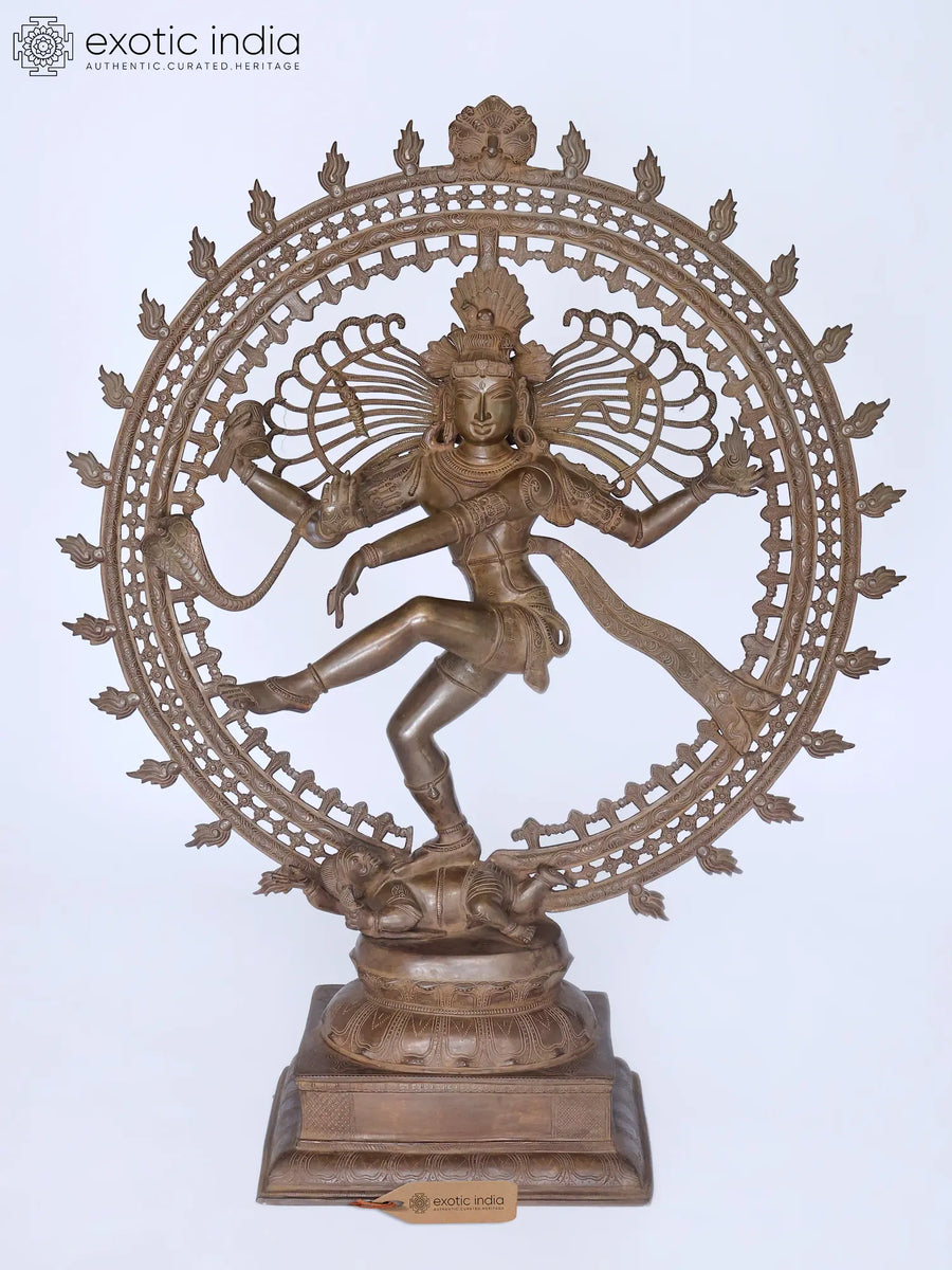 47" Large Handmade Nataraja Brass Statue for Home Decor