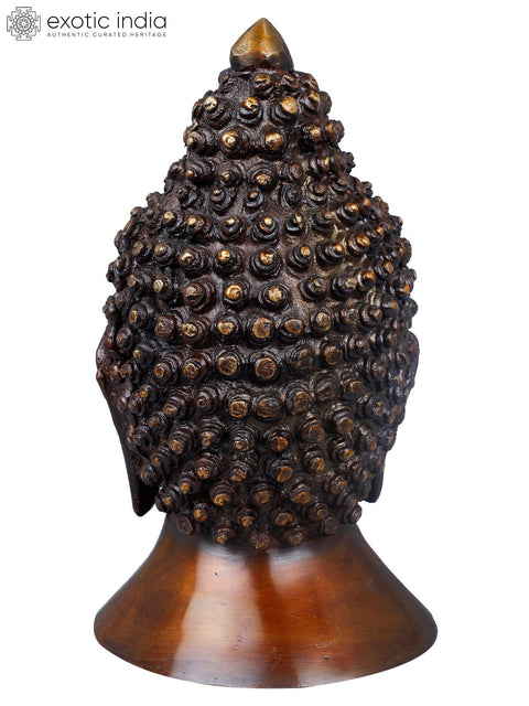 8" Tibetan Buddhist Lord Buddha Head In Brass | Handmade | Made In India
