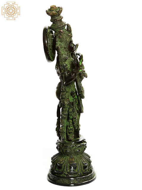 15" Fluting Krishna In Brass | Handmade | Made In India
