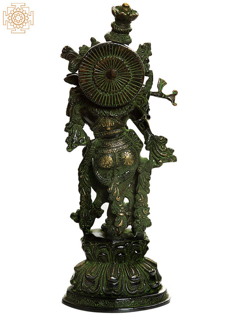 15" Fluting Krishna In Brass | Handmade | Made In India
