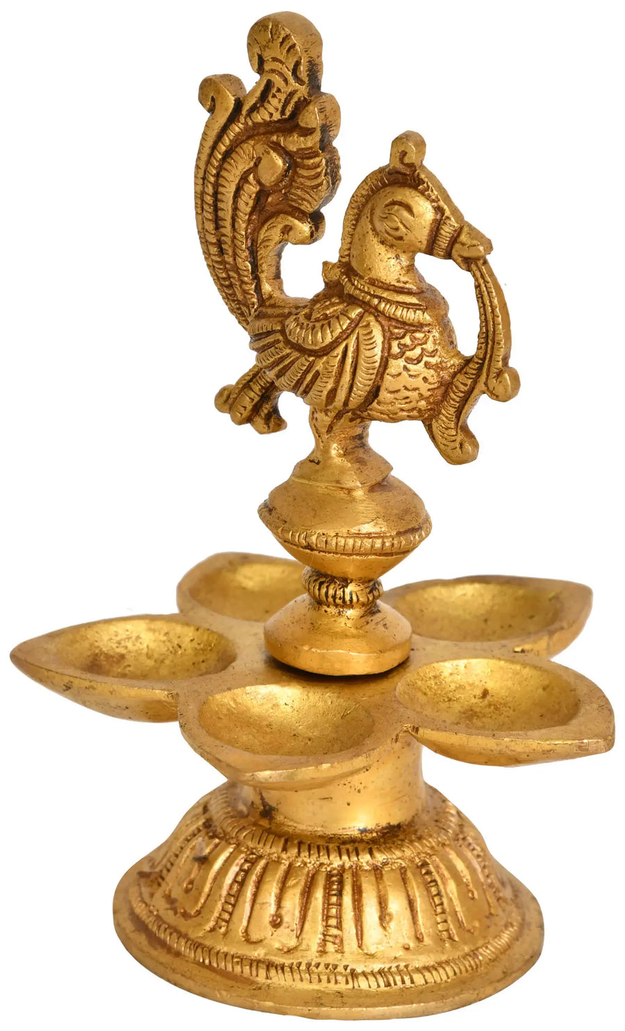 5" Handmade Brass Peacock Lamp for Home Decor
