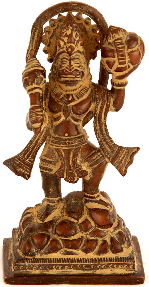 3" Lord Hanuman Brass Idol Handmade