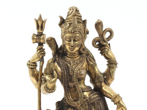 18" Ardhanarishvara Brass Sculpture | Indian Handcrafted Idol