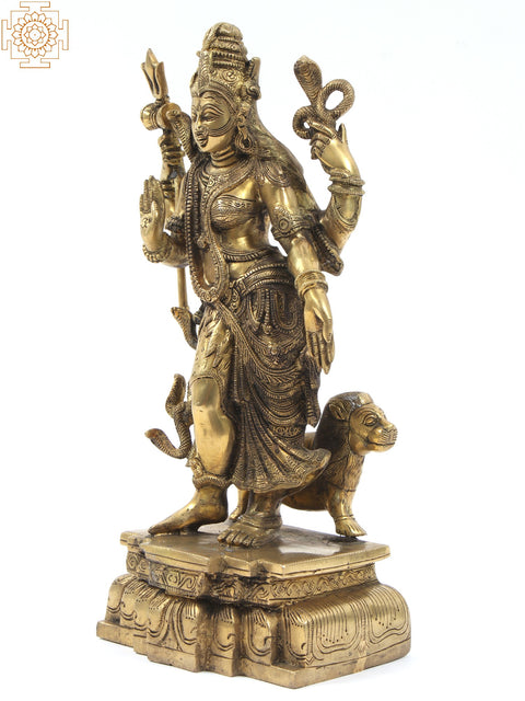 18" Ardhanarishvara Brass Sculpture | Indian Handcrafted Idol
