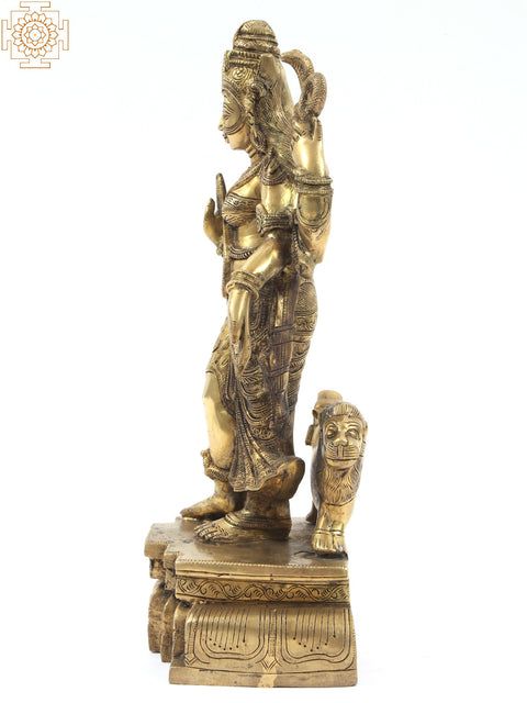 18" Ardhanarishvara Brass Sculpture | Indian Handcrafted Idol
