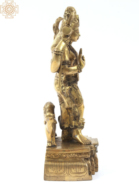 18" Ardhanarishvara Brass Sculpture | Indian Handcrafted Idol