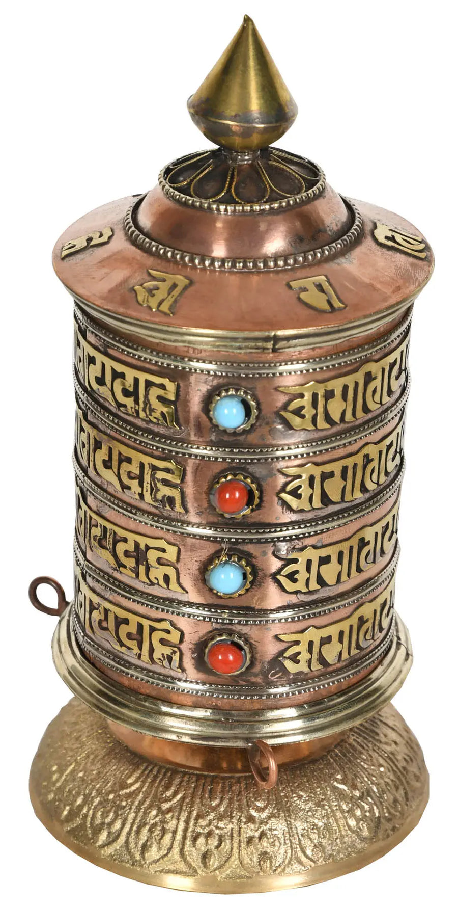 Tibetan Buddhist Prayer Wheel Brass Handmade Statue