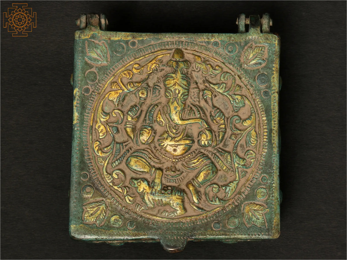 4" Lord Ganesha Box In Brass | Handmade | Made In India