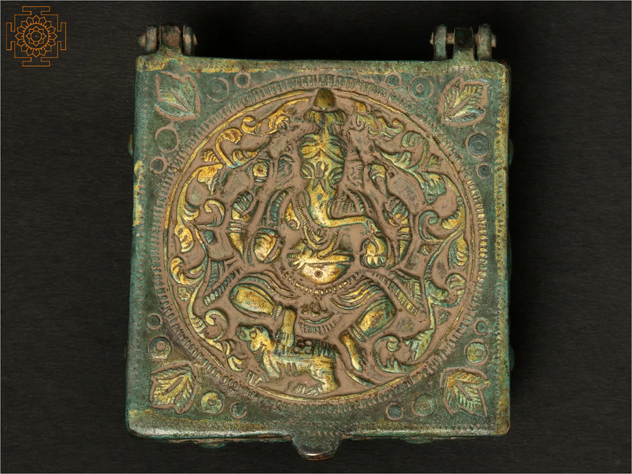4" Handmade Lord Ganesha Brass Box