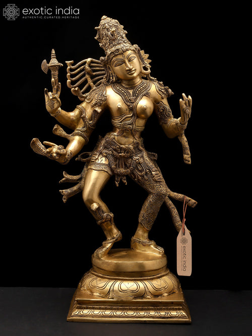 24" Dancing Ardhanarishvara Brass Statue - Shiva Shakti