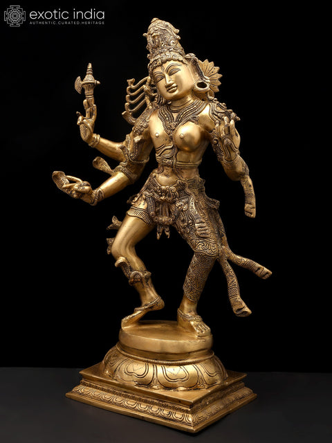 24" Dancing Ardhanarishvara (Shiva - Shakti) | Brass Statue