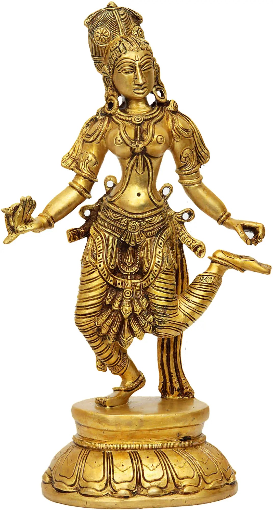 13" Lady Picking Thorn from Her Feet in Brass | Handmade | Made In India