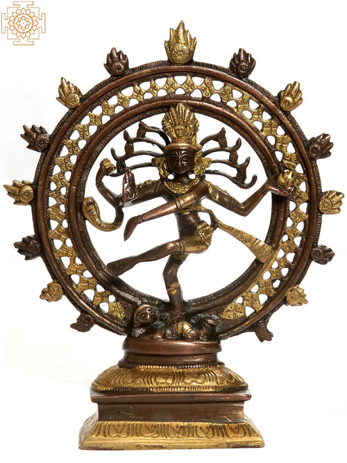 8" Nataraja Brass Statue Handmade Hindu Home Decor