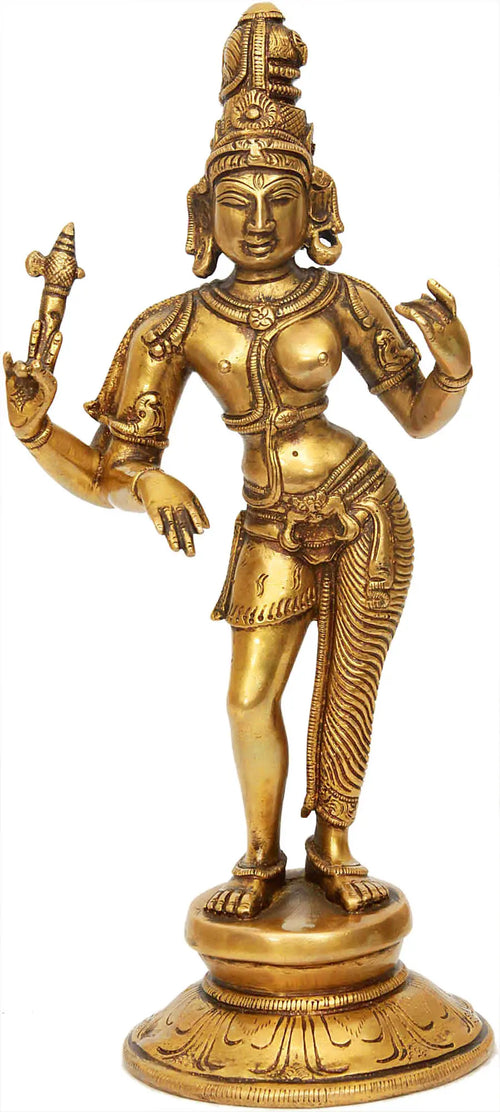 11" Ardhanarishvara Brass Statue Handmade