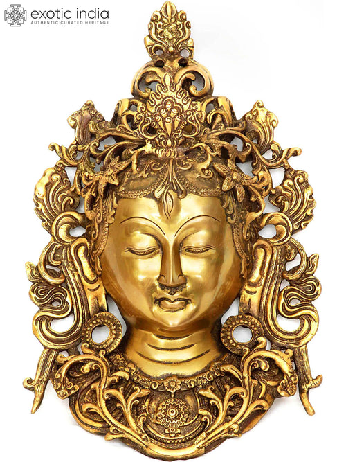 Tibetan Buddhist Goddess Tara Brass Wall Hanging Mask Handmade