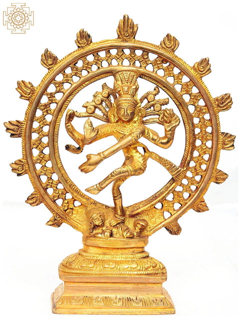 8" Lord Shiva as Nataraja In Brass | Handmade | Made In India