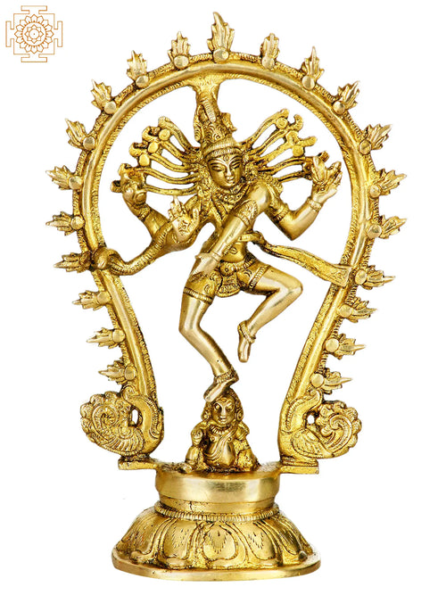 9" Nataraja Handmade Brass Statue for Home Decor