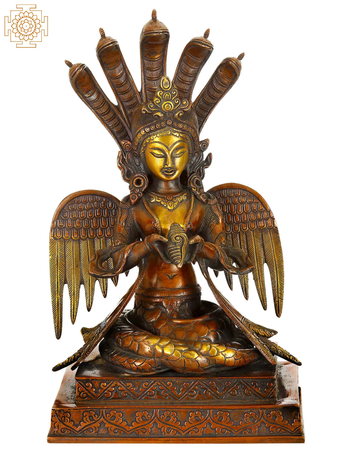 12" Naga-Kanya (The Snake Woman) In Brass | Handmade | Made In India
