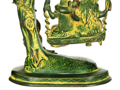 10" Lord Shiva Swings with Parvati and Ganesha In Brass | Handmade | Made In India