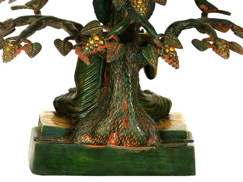 15" Buddha Under Bodhi Tree In Brass | Handmade | Made In India