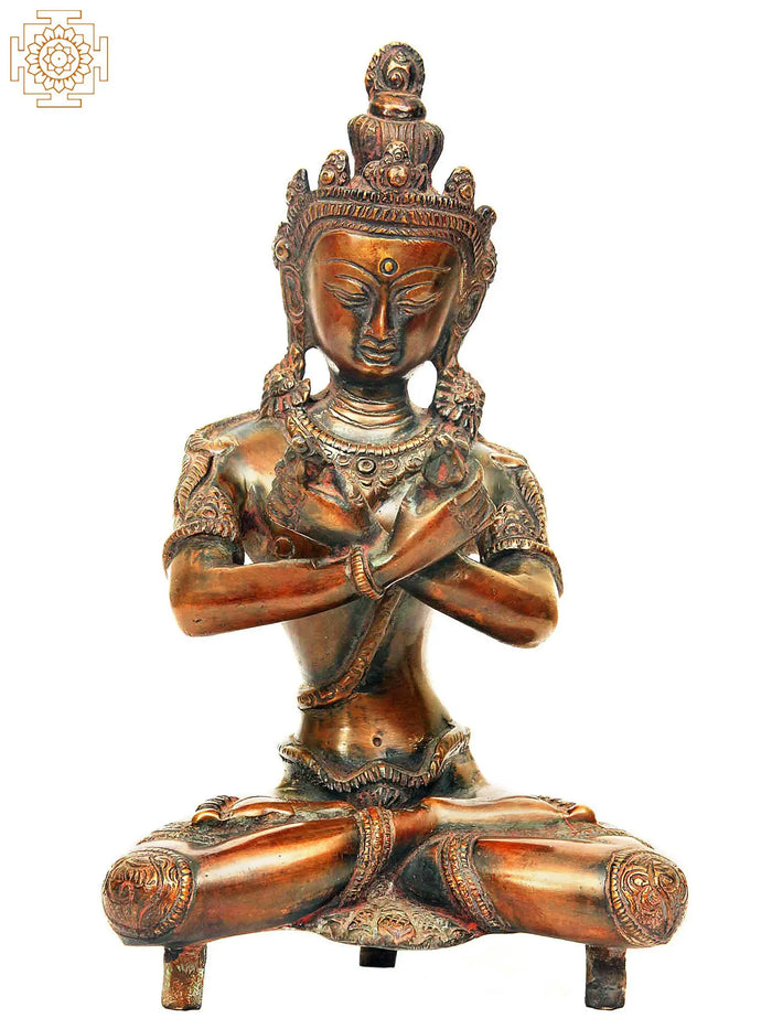 10" Vajradhara Primordial Buddha Brass Statue Handmade