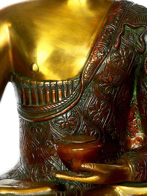 20" Buddha in Vitark Mudra In Brass | Handmade | Made In India