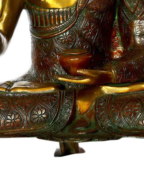 20" Buddha in Vitark Mudra In Brass | Handmade | Made In India