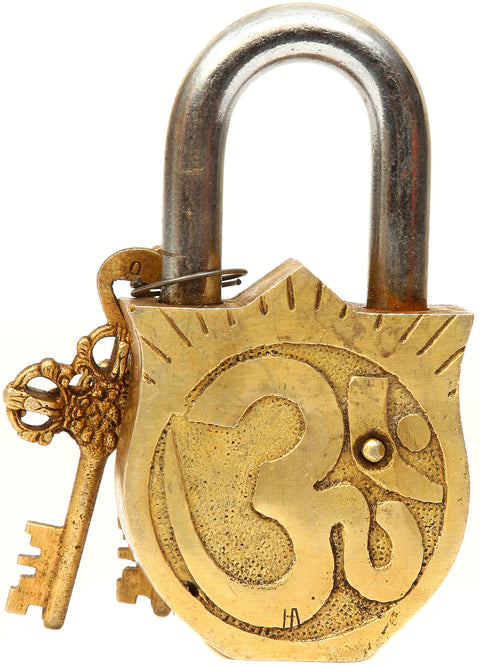 Lord Ganesha Lock with Vajra Key and Om (AUM) on Rear Side